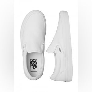 Vans true white classic slip ons